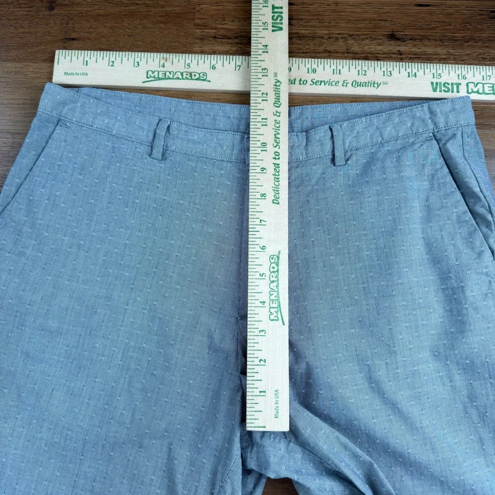 Calvin Klein Gray Micro Dot Chino Shorts Size 34 Cotton Blend Stretch Preppy